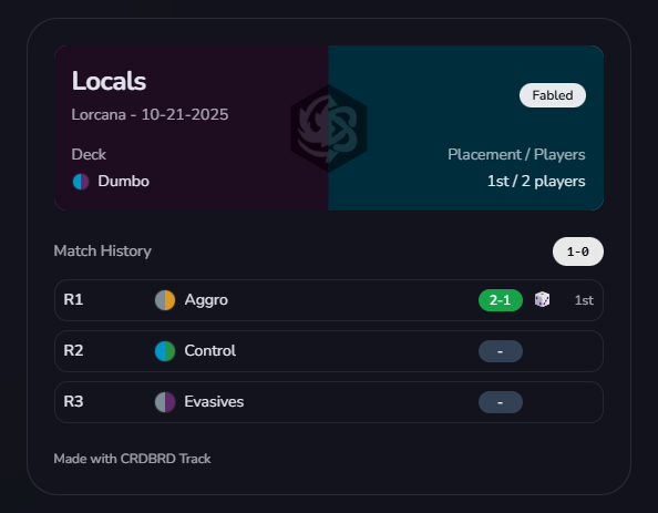 CRDBRD Track recap view variation one